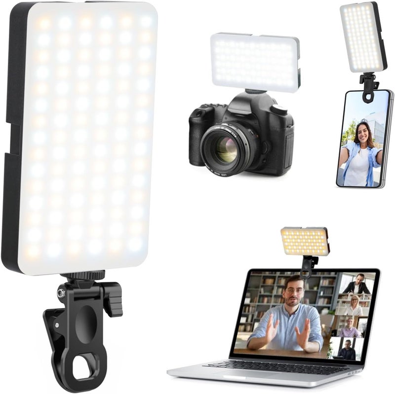 DUIDESHI Portable Selfie Light for iPhone: 90 LED Rechargeable Phone Fill Lights, Ring Light for Camera Picture, Makeup Photo, Video Conferences, Laptop Use, Zoom Meetings, TikTok, Vlog Photography - Image 1